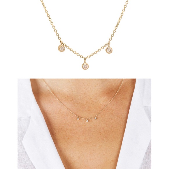 Jennifer Meyer Jewelry - Jennifer Meyer 3 MINI DIAMOND BEZEL DANGLE NECKLACE